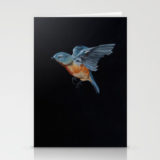 Northern Blue Bird in Flight Stationery Cards