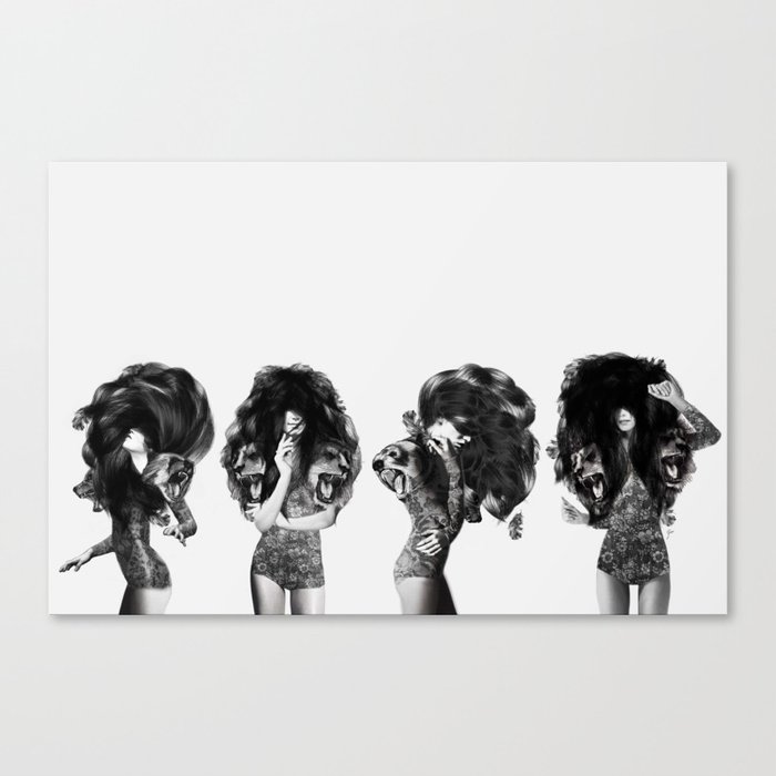 Lions And Bears Party Canvas Print