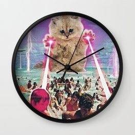 Cat Attack Wall Clock