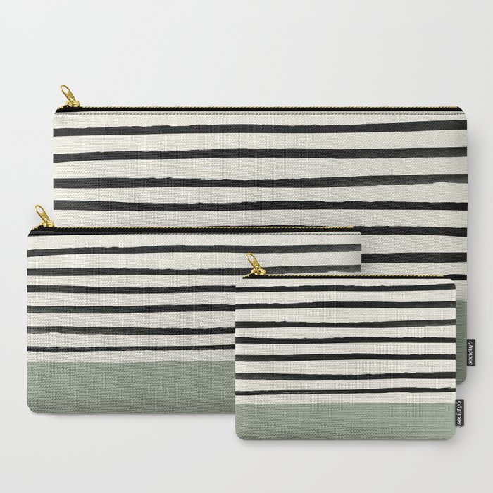 Sage Green x Stripes Carry-All Pouch