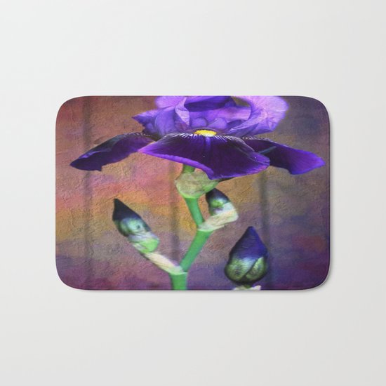 Sweet Purple Iris Bath Mat