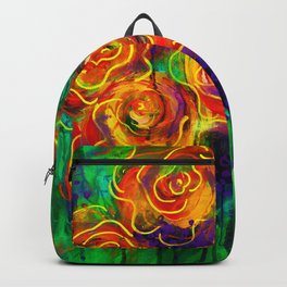 Vibrant Orange Flowers Backpack