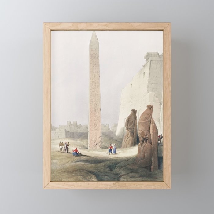 Luxor city on the east bank of the Nile River in southern Egypt illustration by David Roberts (1796– Framed Mini Art Print