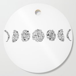 Floral Moon Phases by Nicole William Cutting Board