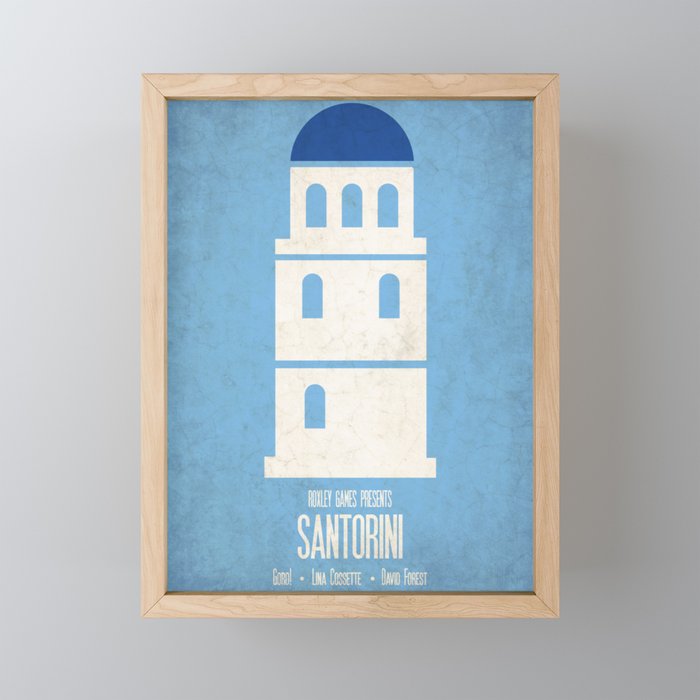 Santorini - Minimalist Board Games 01 Framed Mini Art Print