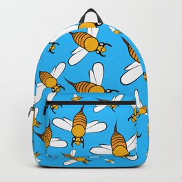 Bee pattern in blue Backpack
