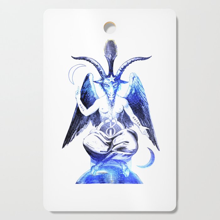 Blue Baphomet Goat with Satanic symbols Cutting Board