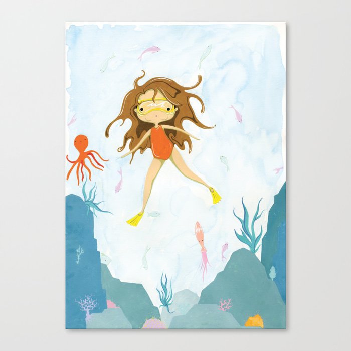 Underwater Exploring Canvas Print
