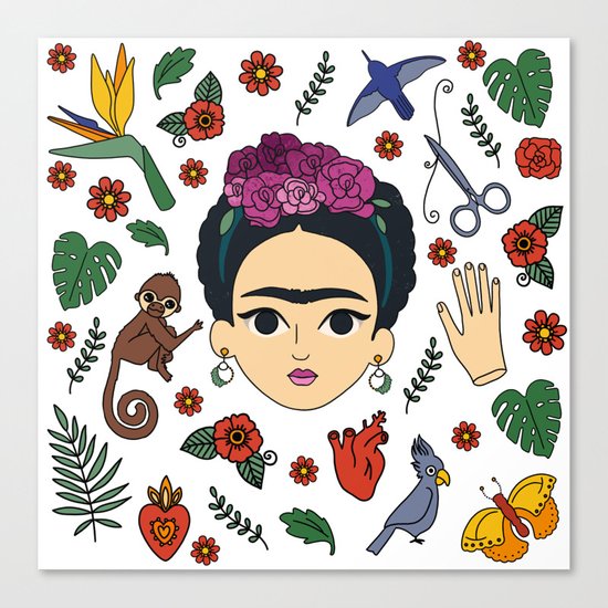 Frida Kahlo Pattern Canvas Print by jillyjelly1 | Society6