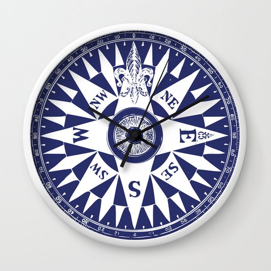 Nautical Comp Vintage Navy Blue And White Wall Nautical Comp Vintage