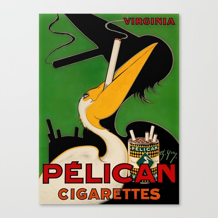 Pelican Cigarettes Vintage Advertisment Poster Canvas Print