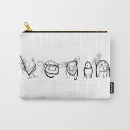 VEGAN drawing (rooster/cow/pig/chick/bunny), prints/clothing/wall tapestry/coffee mug/home decor Carry-All Pouch | Veganism, Veganprint, Veganlifestyle, Veganlife, Drawing, Cow, Bunny, Ink Pen, Vegan, Veganshirt 