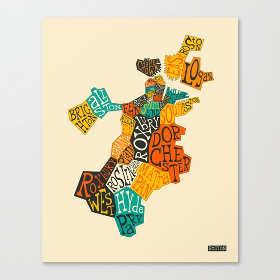BOSTON NEIGHBORHOODS Canvas Print