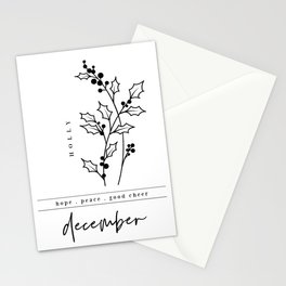 December Birth Flower | Holly Stationery Card