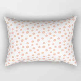 White & Peachy Polka Dots Rectangular Pillow