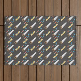 Hand Tools Pattern Outdoor Rug