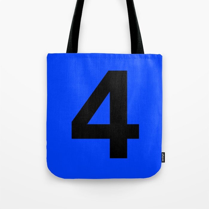 Number 4 (Black & Blue) Tote Bag