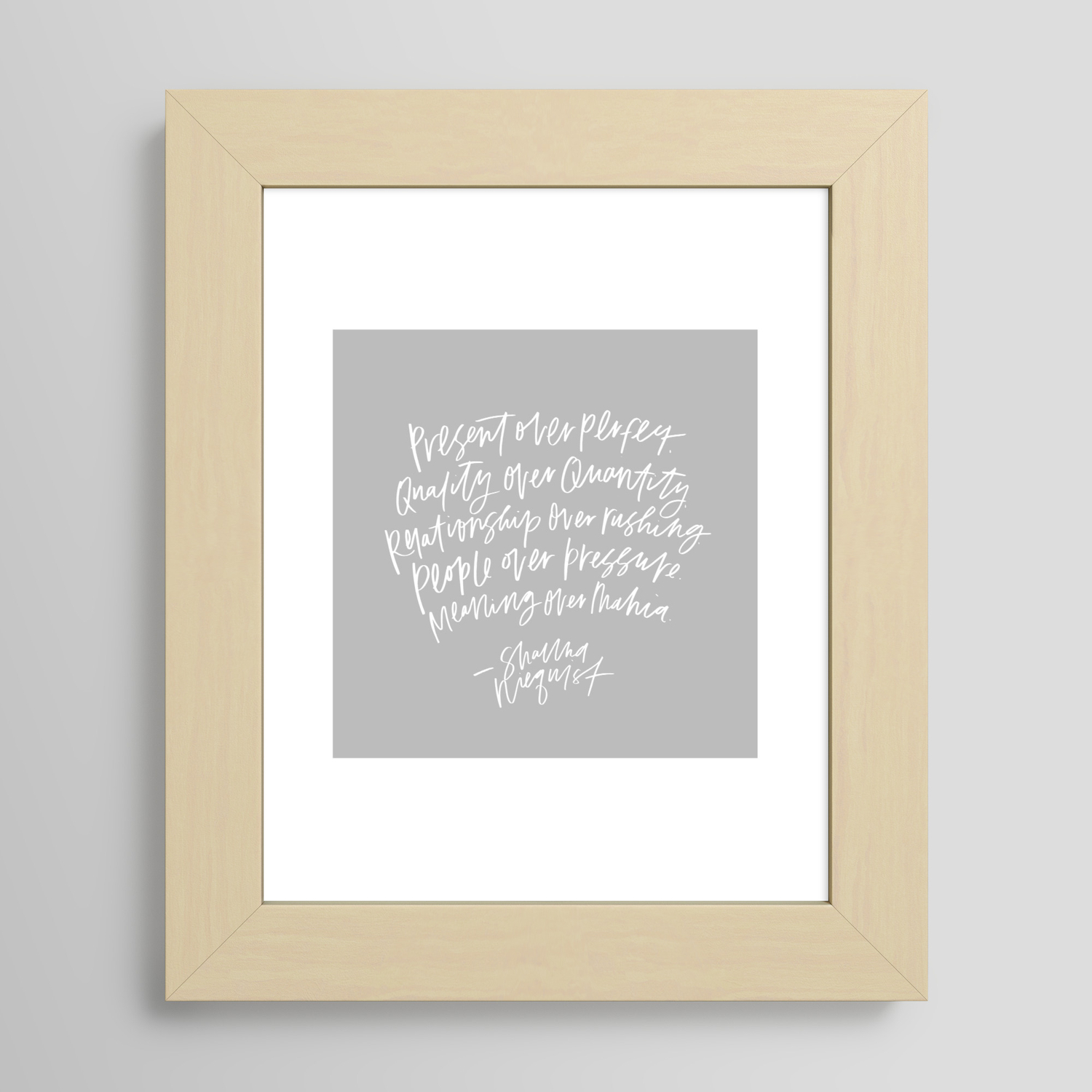 Present Over Perfect Framed Art Print By Margot And Co Society6