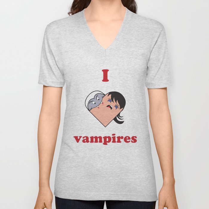 I Heart Vampires V Neck T Shirt