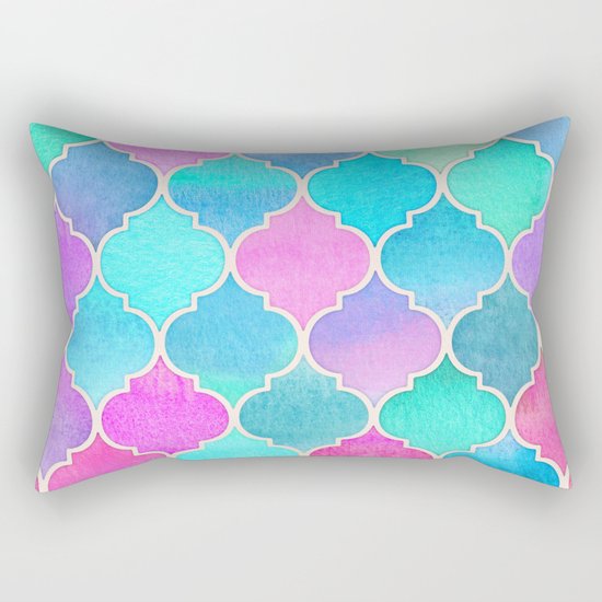 Bright Moroccan Morning - pretty pastel color pattern Rectangular Pillow