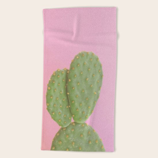 Pink Cactus Beach Towel