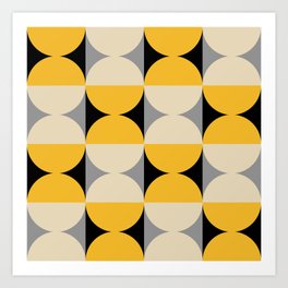 Mid Century Modern Geometric Abstract Pattern 821 Art Print
