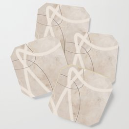 Abstract Lines Beige No2 Coaster