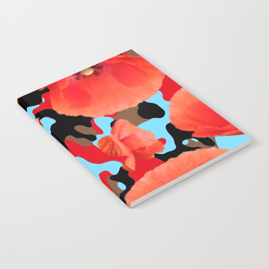 Poppie Camouflage Red Blue -Living Hell Notebook