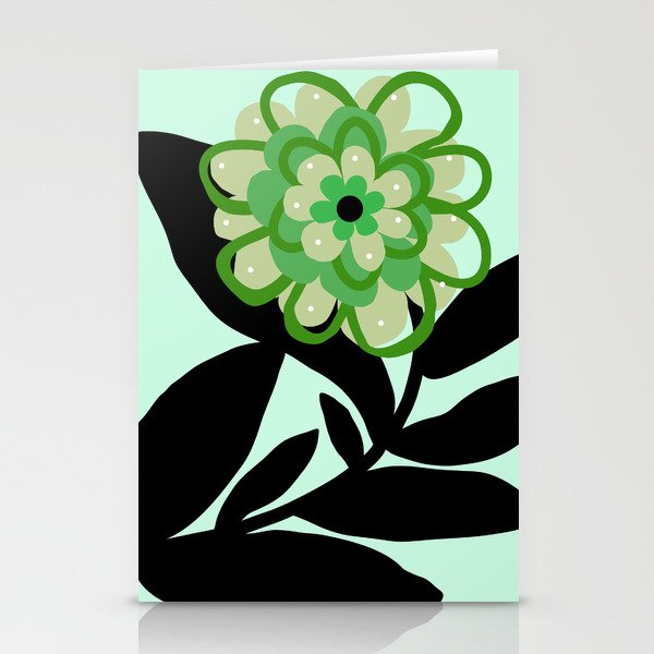 Green Paradise Flower Stationery Cards