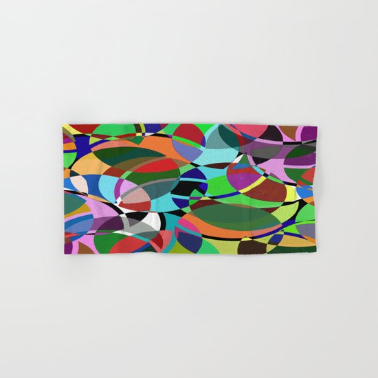 Pastel Pieces II - Abstract, textured, pastel, arcs and circles design Hand & Bath Towel