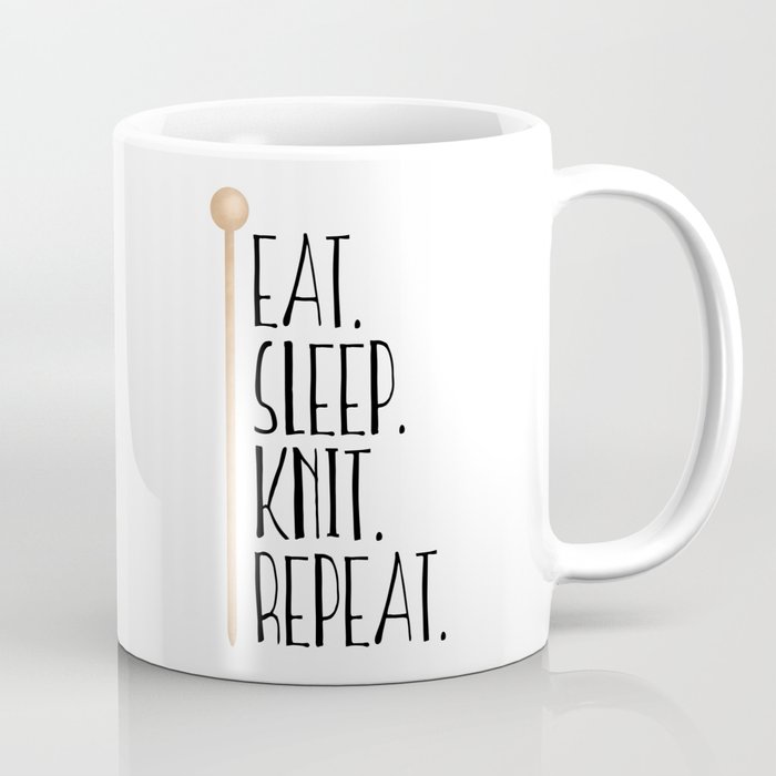 Printed Mug Eat Sleep Knit Repeat 