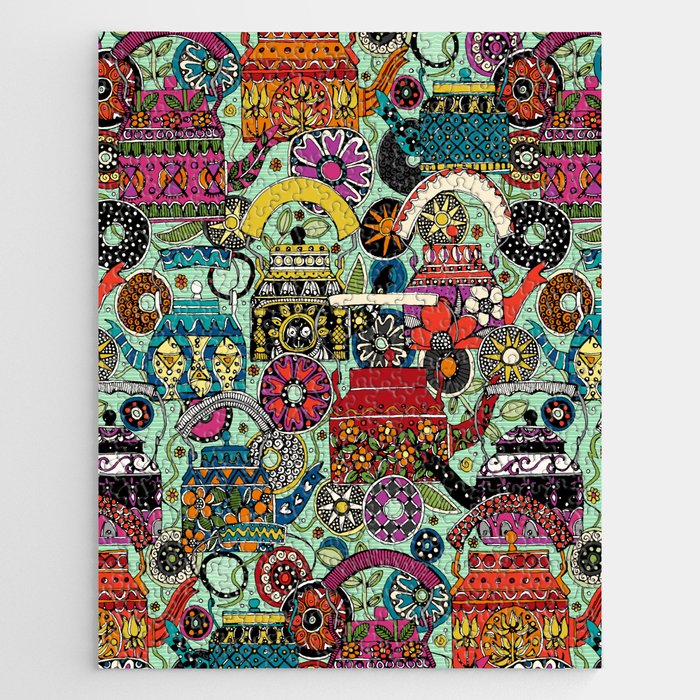 Indian kettles green Jigsaw Puzzle