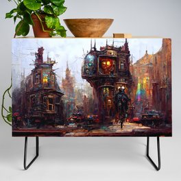 Victorian Steampunk City Credenza