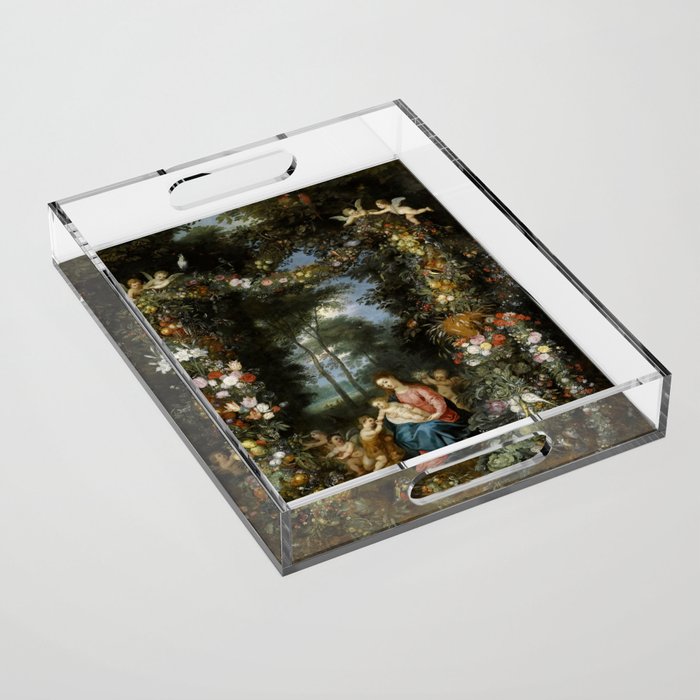 Madonna and Child with young Saint John the Baptist Acrylic Tray