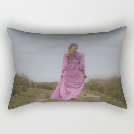 Waking on a rural path Rectangular Pillow