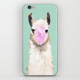 Bubble Gum Popped on Llama (3 in series of 3)  iPhone Skin