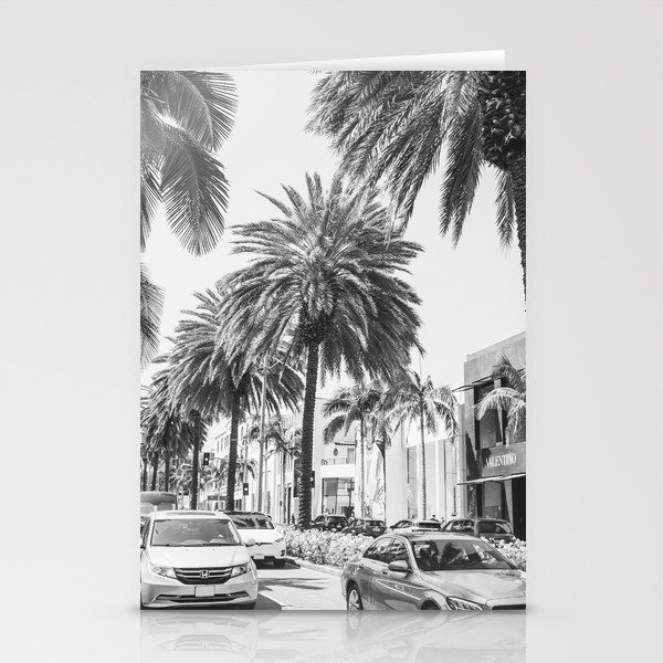 Rodeo Drive in Beverly Hills Black and White Photo Los Angeles
