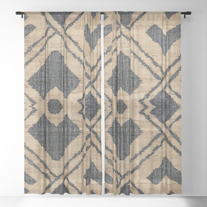 Traditional Moroccan Rug Design Sheer Curtain