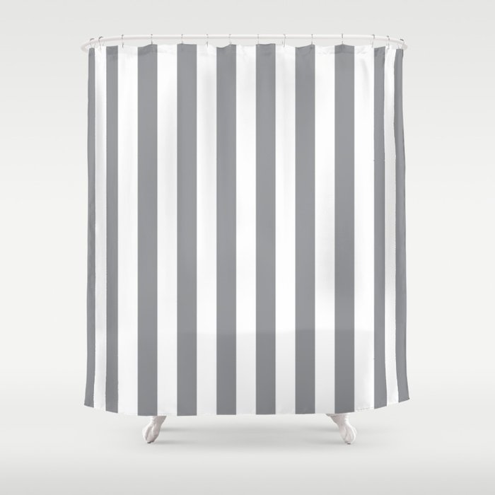 Vertical Grey Stripes Shower Curtain By, Gray Striped Shower Curtains
