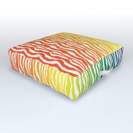 Rainbow Zebra Pattern Print Outdoor Floor Cushion
