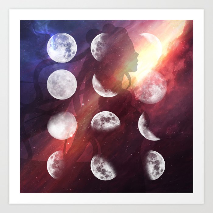 Moon Goddess Selene Art Print By Andreiatreptow Society6