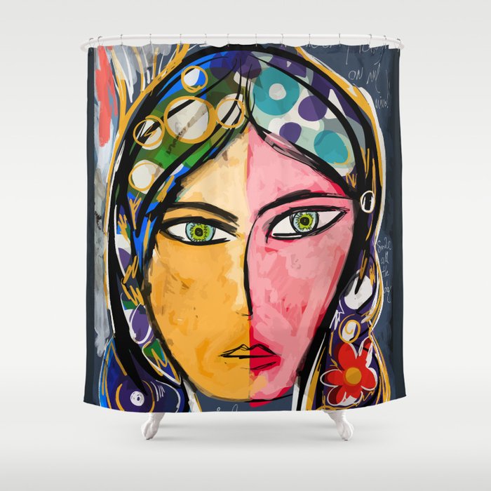 Portrait of a mystique girl Shower Curtain