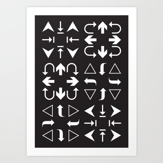 Arrows black and white Art Print