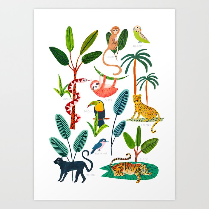 Jungle Creatures Art Print