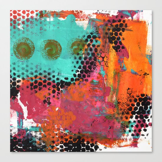 Original Abstract Grunge Painted Art Canvas Print