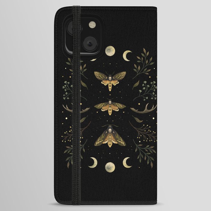 Death Head Moths Night iPhone Wallet Case