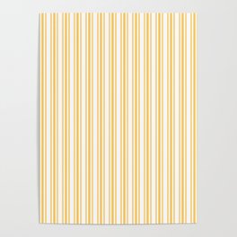 Trendy Large Yellow Butter French Mattress Ticking Double Stripes Poster