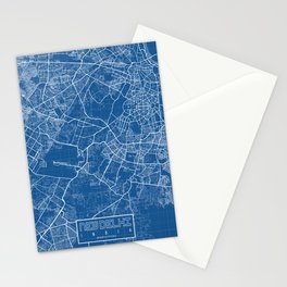 New Delhi City Map of India - Blueprint Stationery Card