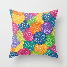 Flower Patch Abstract  Throw Pillow