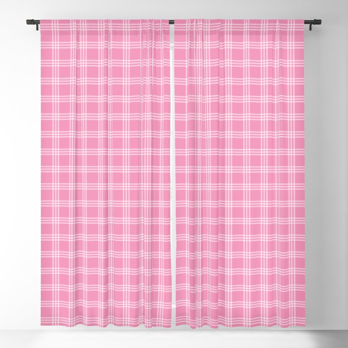 Pink plaid Blackout Curtain